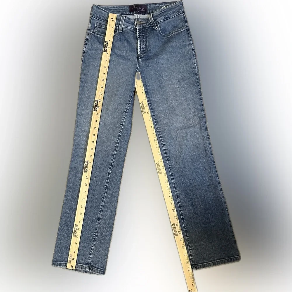 NYDJ Straight Leg Rhinestone Embellished Jeans size 4P - Picture 5 of 14